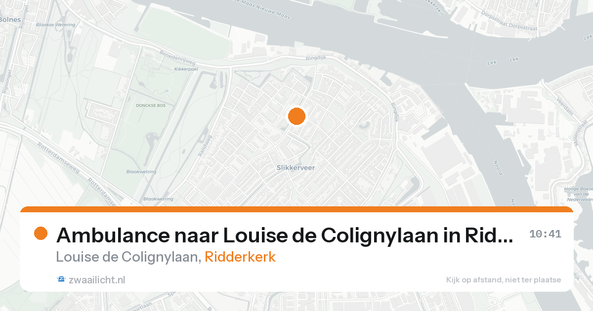 Ambulance naar Louise de Colignylaan in Ridderkerk — 15 aug 2026