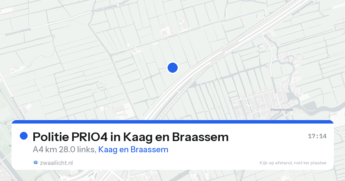 Politie PRIO4 in Kaag en Braassem — 22 aug 2026 | 🚨 Zwaailicht.nl