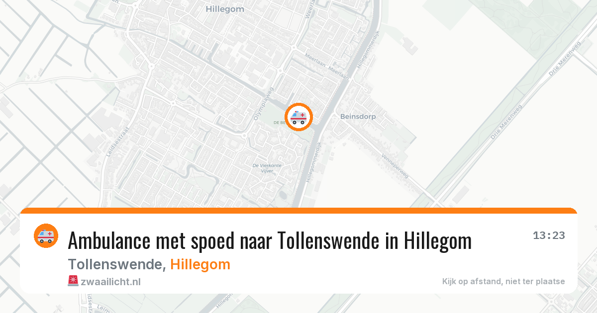 Ambulance met spoed naar Tollenswende in Hillegom — 2 aug 2026
