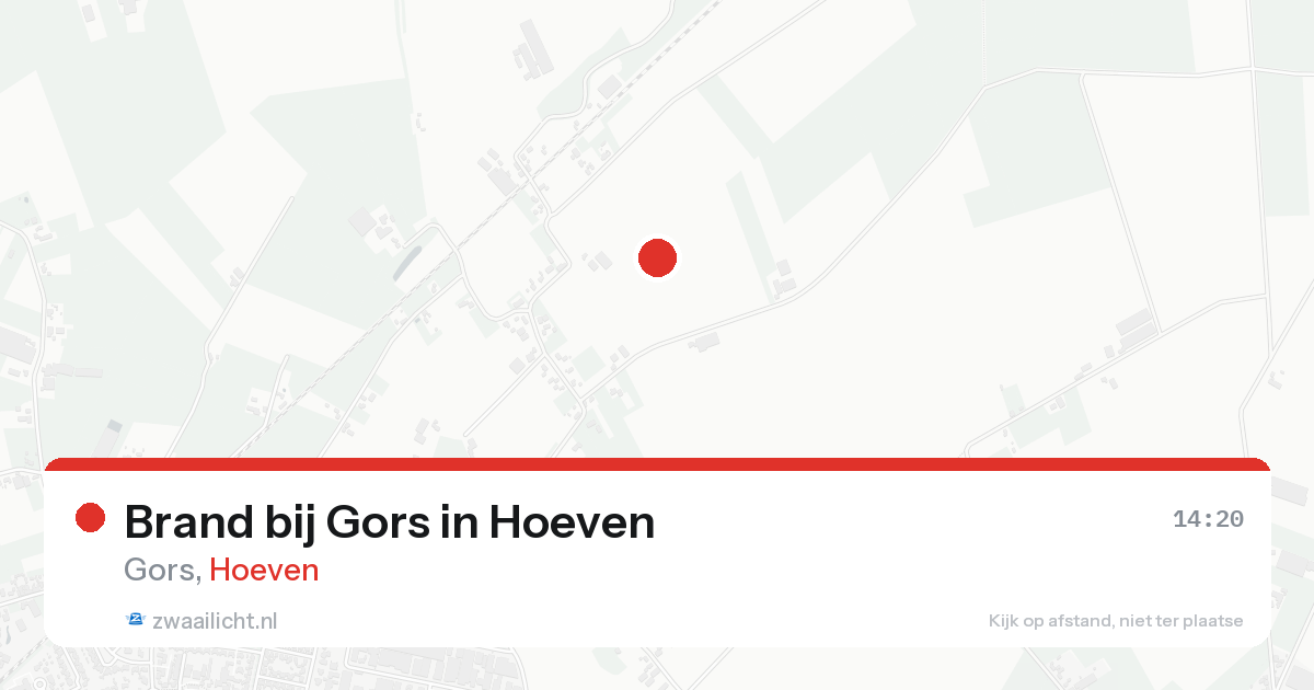 Brand bij Gors in Hoeven — 16 aug 2026