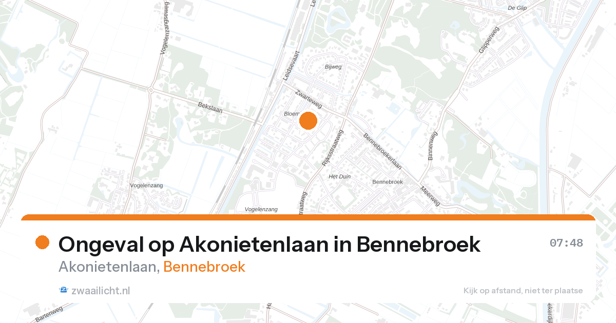 Ongeval op Akonietenlaan in Bennebroek — 26 aug 2026
