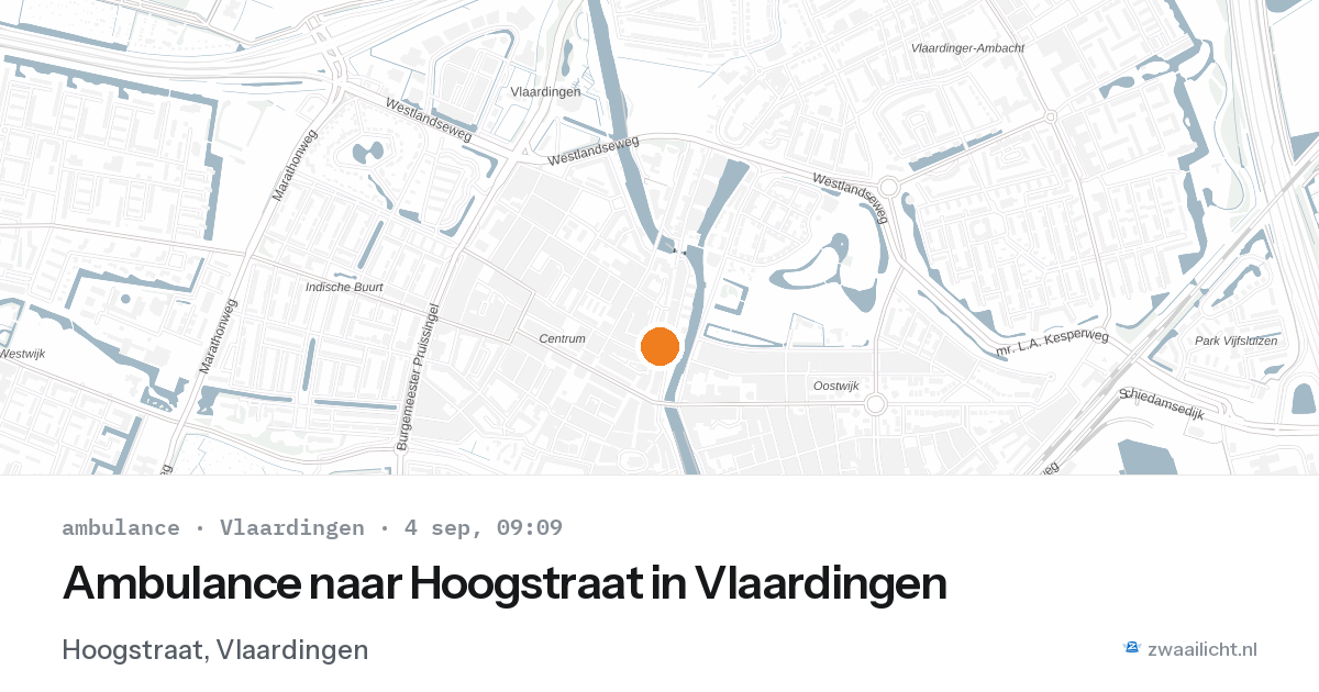 Ambulance naar Hoogstraat in Vlaardingen — 4 sep 2026