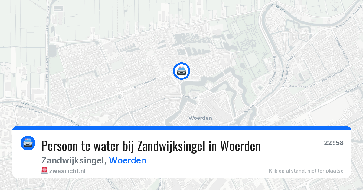 Persoon te water bij Zandwijksingel in Woerden — 4 aug 2026