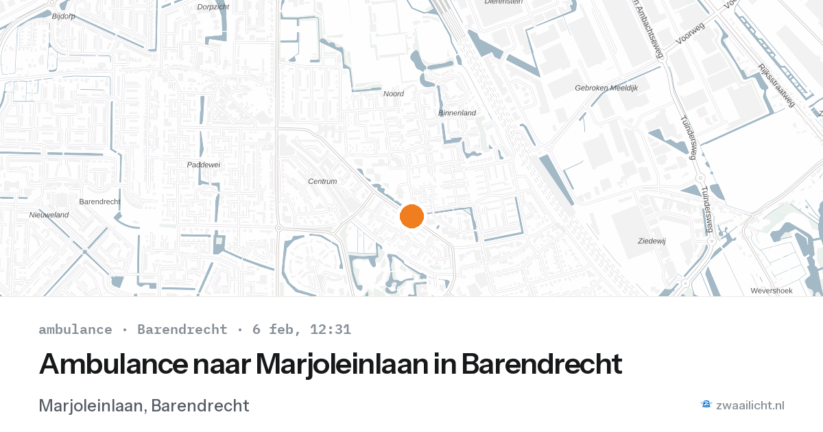 Ambulance naar Marjoleinlaan in Barendrecht — 6 feb 2026