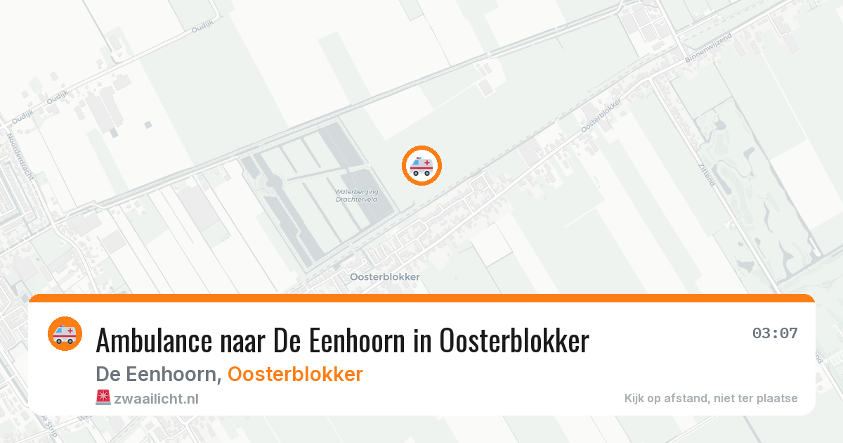 Ambulance naar De Eenhoorn in Oosterblokker — 2 aug 2026