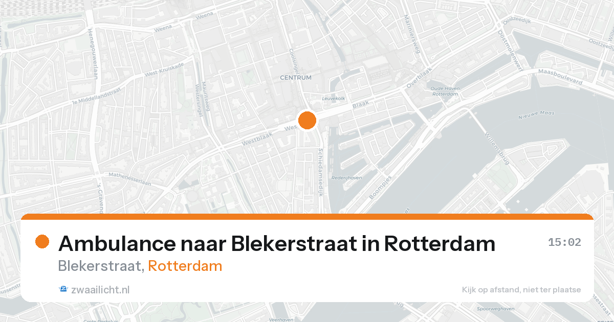 Ambulance naar Blekerstraat in Rotterdam — 21 aug 2026