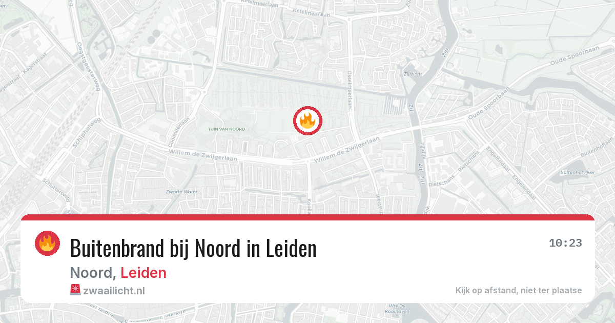 Buitenbrand bij Noord in Leiden — 1 aug 2026