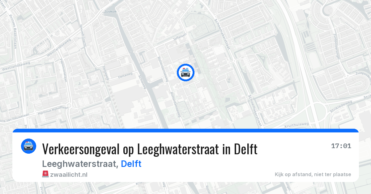 Verkeersongeval op Leeghwaterstraat in Delft — 16 mei 2026