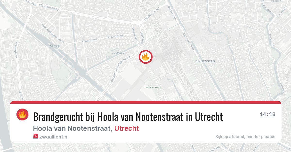 Brandgerucht bij Hoola van Nootenstraat in Utrecht — 12 jun 2026