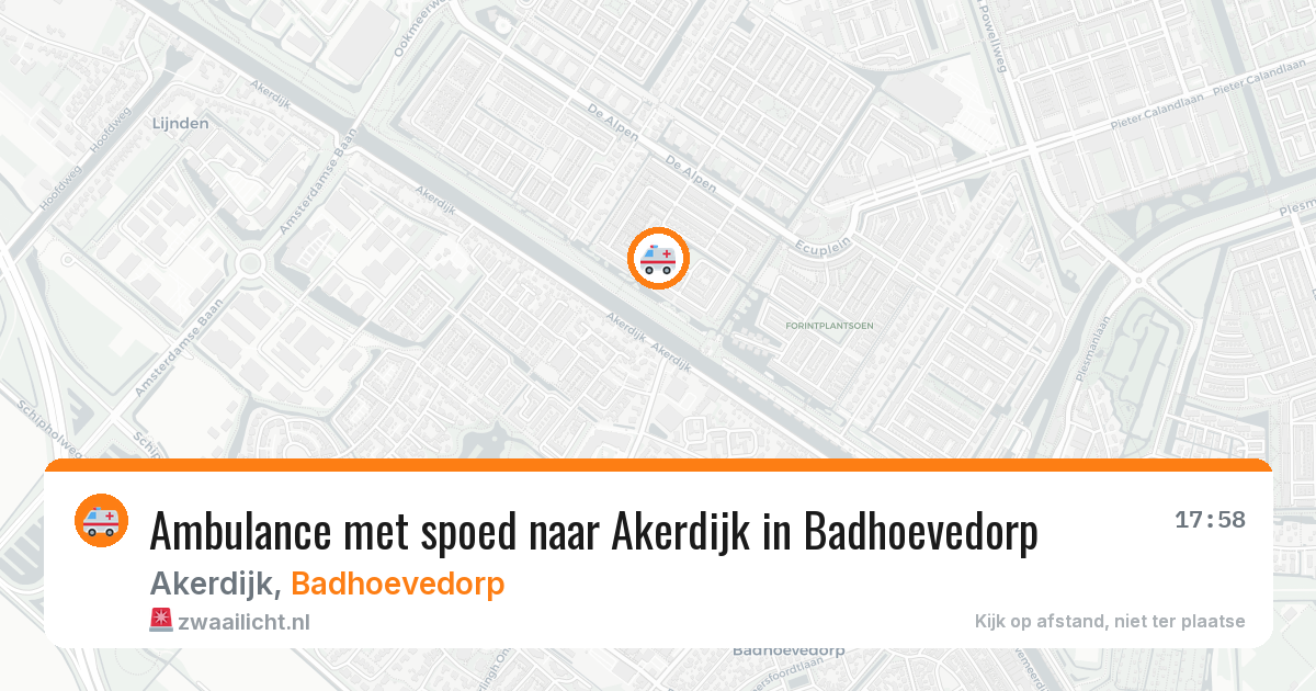 Ambulance met spoed naar Akerdijk in Badhoevedorp — 6 jun 2026
