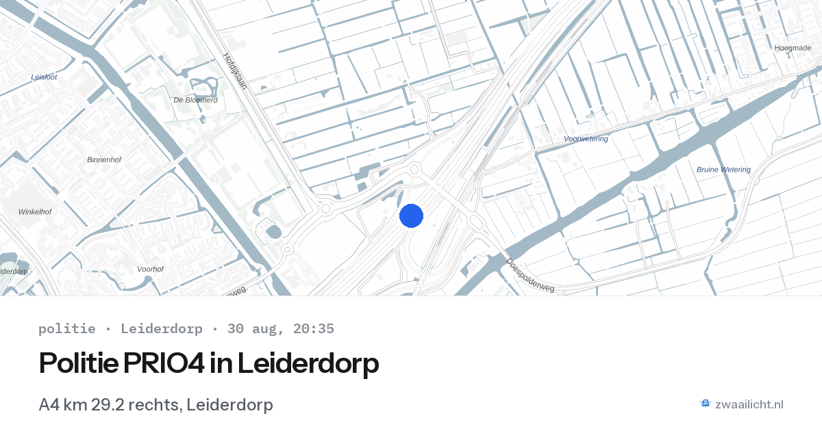 Politie PRIO4 in Leiderdorp — 30 aug 2026 | 🚨 Zwaailicht.nl