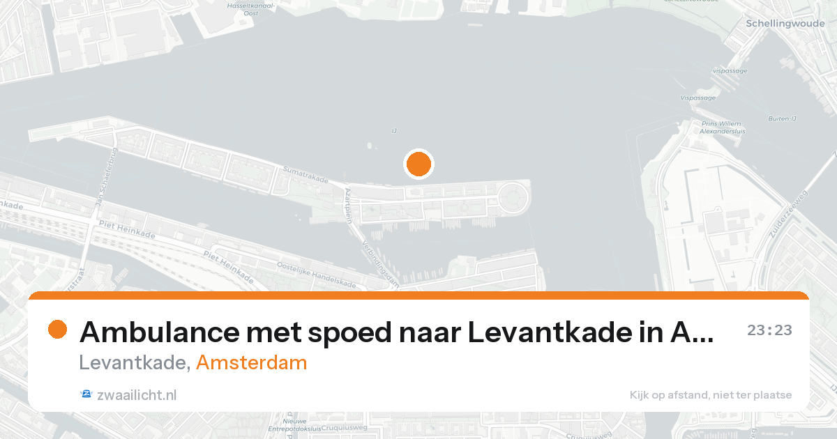 Ambulance met spoed naar Levantkade in Amsterdam — 20 aug 2026