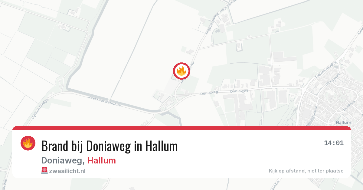 Brand bij Doniaweg in Hallum — 21 jul 2026