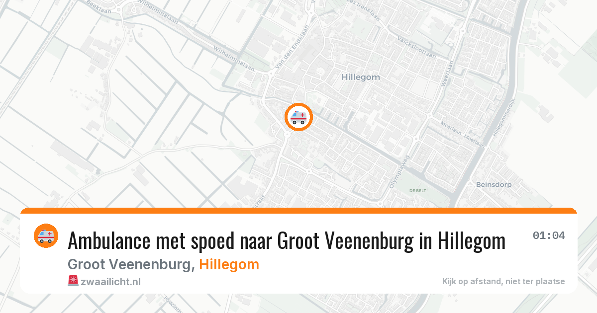 Ambulance met spoed naar Groot Veenenburg in Hillegom — 23 jan 2026