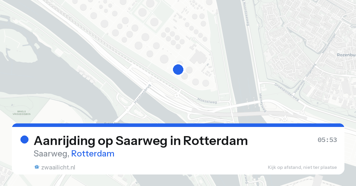 Aanrijding op Saarweg in Rotterdam — 21 aug 2026