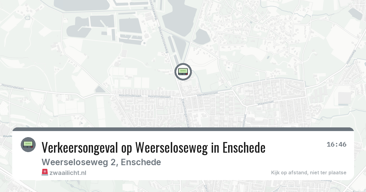 Verkeersongeval op Weerseloseweg in Enschede — 19 feb 2026