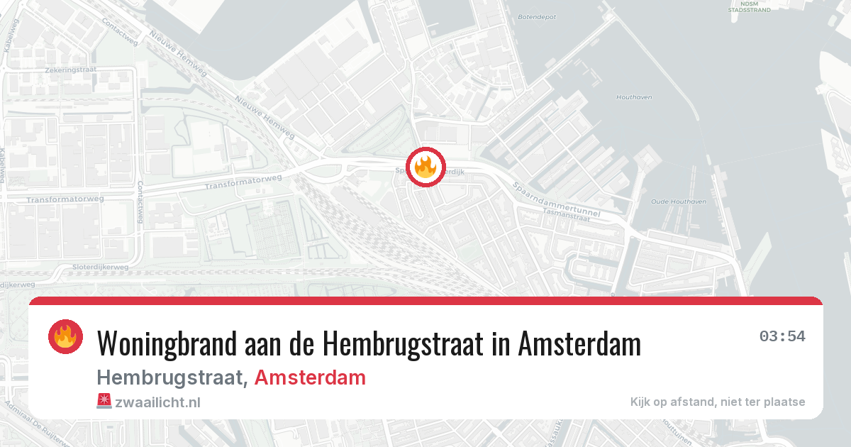 Woningbrand aan de Hembrugstraat in Amsterdam — 25 mei 2026