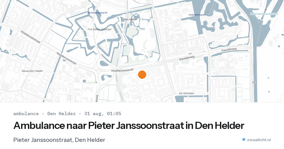 Ambulance naar Pieter Janssoonstraat in Den Helder — 30 aug 2026