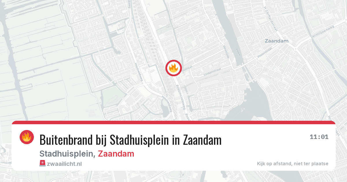 Buitenbrand bij Stadhuisplein in Zaandam — 24 jun 2026