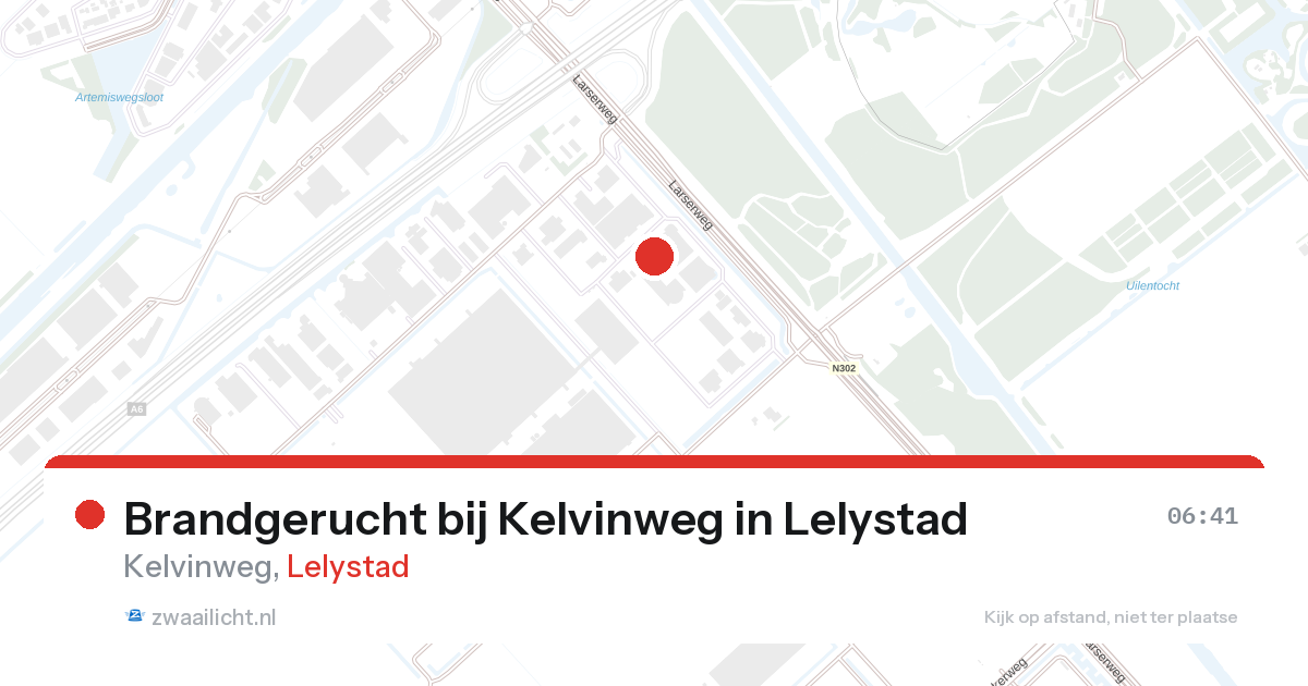 Brandgerucht bij Kelvinweg in Lelystad — 7 feb 2026