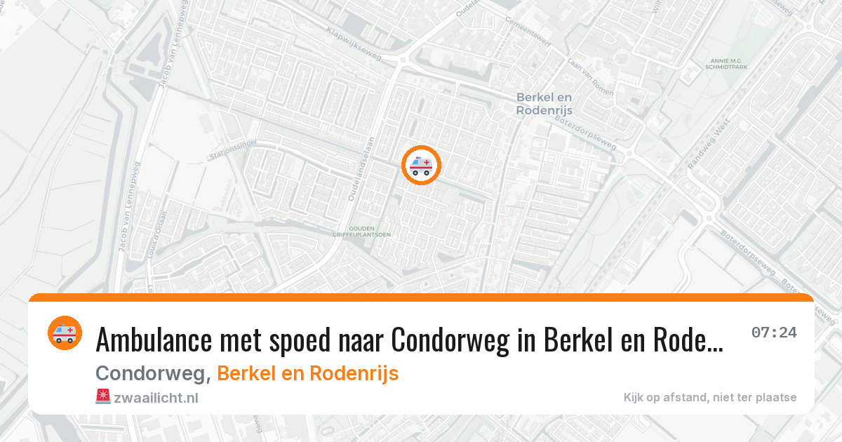 Ambulance met spoed naar Condorweg in Berkel en Rodenrijs — 18 apr 2026