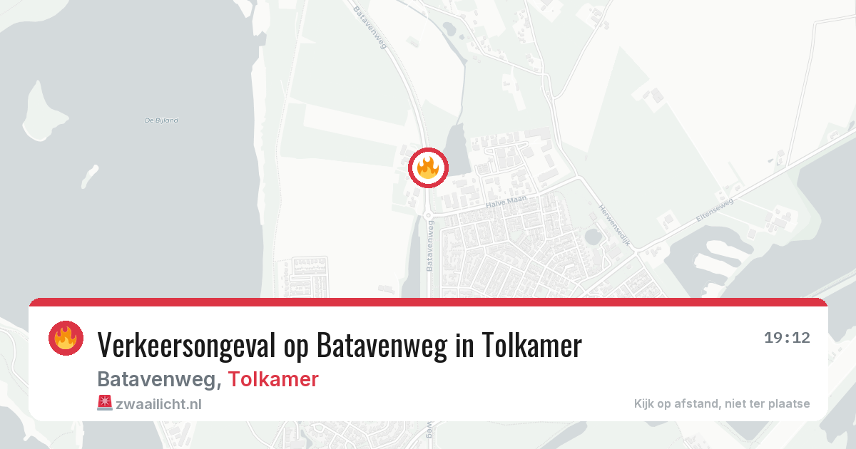 Verkeersongeval op Batavenweg in Tolkamer — 25 jul 2026