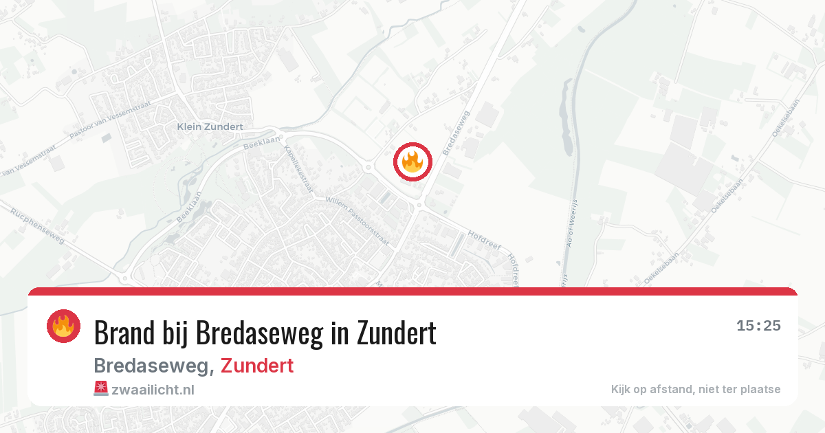 Brand bij Bredaseweg in Zundert — 1 mei 2026