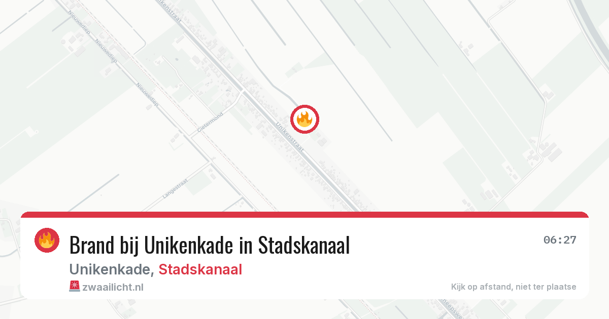 Brand bij Unikenkade in Stadskanaal — 25 mrt 2026