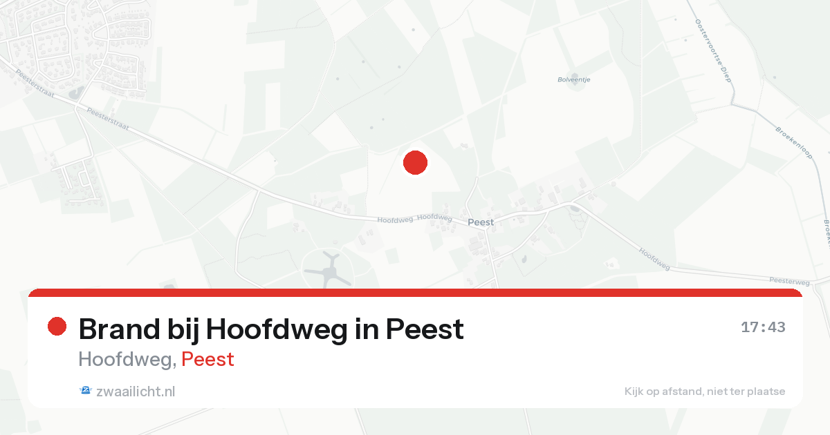 Brand bij Hoofdweg in Peest — 18 aug 2026