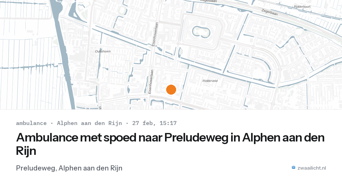 Ambulance met spoed naar Preludeweg in Alphen aan den Rijn — 27 feb 2026