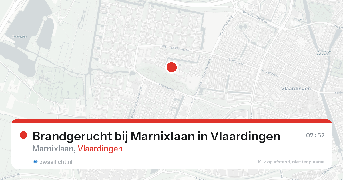 Brandgerucht bij Marnixlaan in Vlaardingen — 23 aug 2026