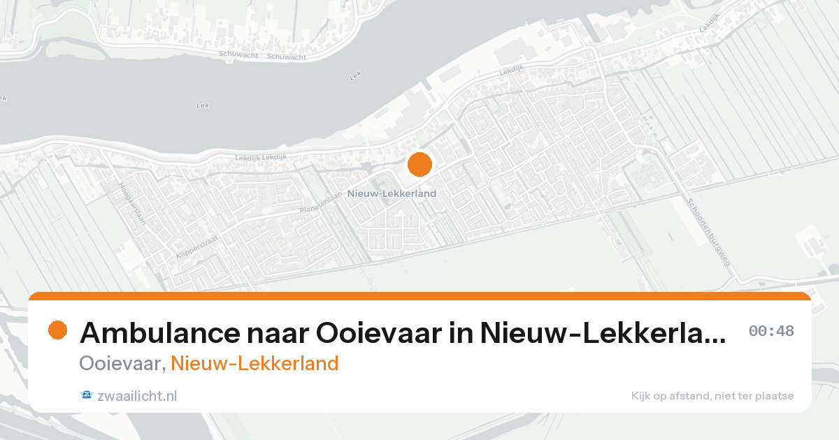 Ambulance naar Ooievaar in Nieuw-Lekkerland — 21 aug 2026