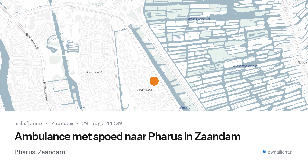 Ambulance met spoed naar Pharus in Zaandam — 29 aug 2026
