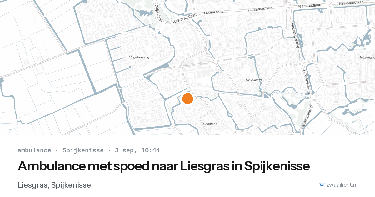 Ambulance met spoed naar Liesgras in Spijkenisse — 3 sep 2026