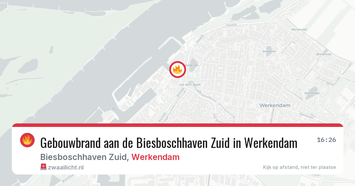 Gebouwbrand aan de Biesboschhaven Zuid in Werkendam — 4 jul 2026