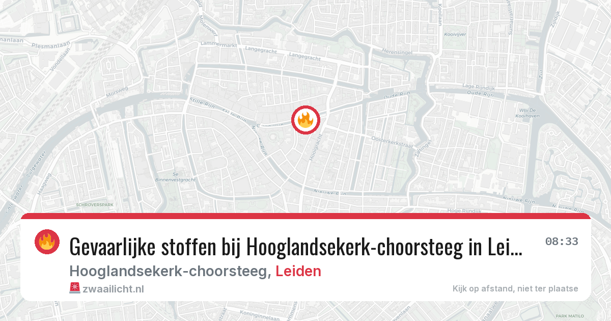 Gevaarlijke stoffen bij Hooglandsekerk-choorsteeg in Leiden — 25 jun 2026