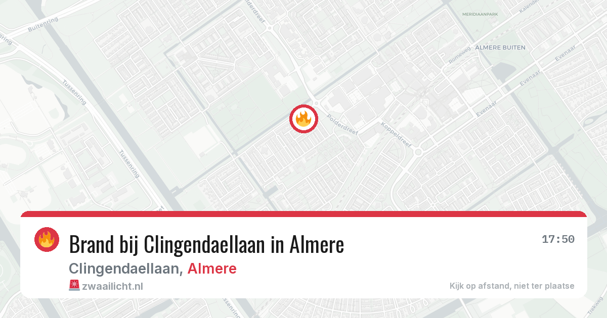 Brand bij Clingendaellaan in Almere — 29 mei 2026