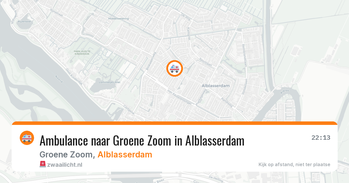 Ambulance naar Groene Zoom in Alblasserdam — 10 mei 2026