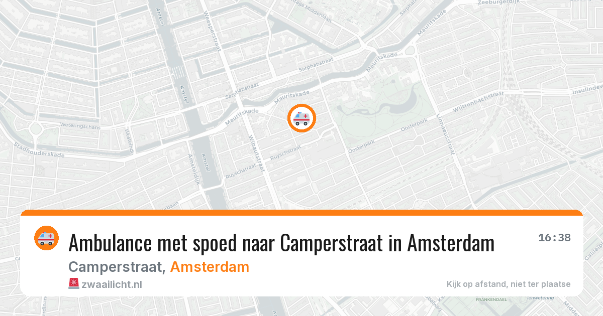Ambulance met spoed naar Camperstraat in Amsterdam — 9 jun 2026