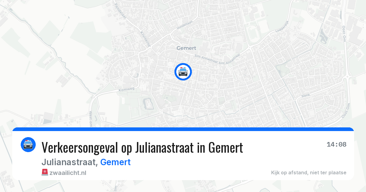 Verkeersongeval op Julianastraat in Gemert — 20 apr 2026