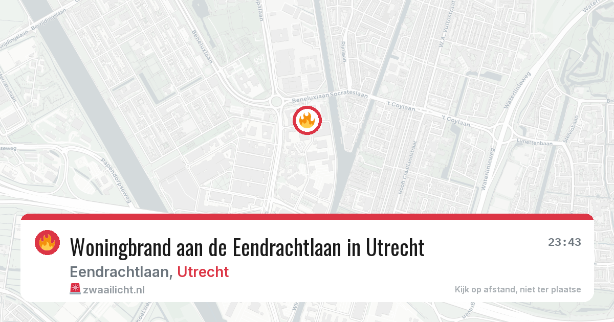 Woningbrand aan de Eendrachtlaan in Utrecht — 13 aug 2026