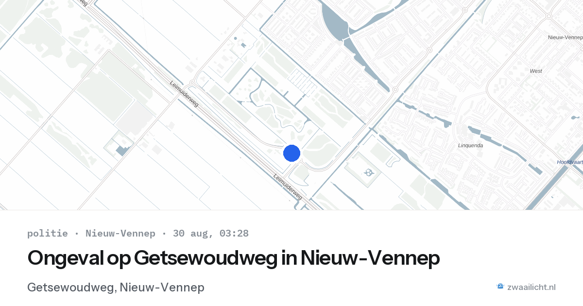 Ongeval op Getsewoudweg in Nieuw-Vennep — 30 aug 2026