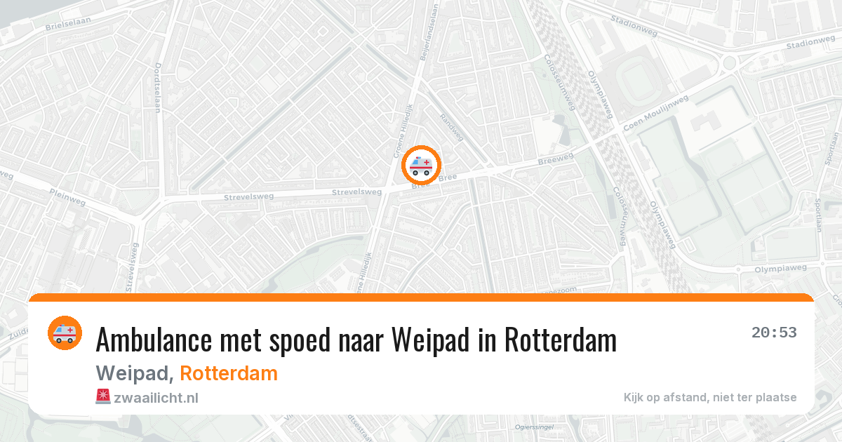 Ambulance met spoed naar Weipad in Rotterdam — 13 mei 2026