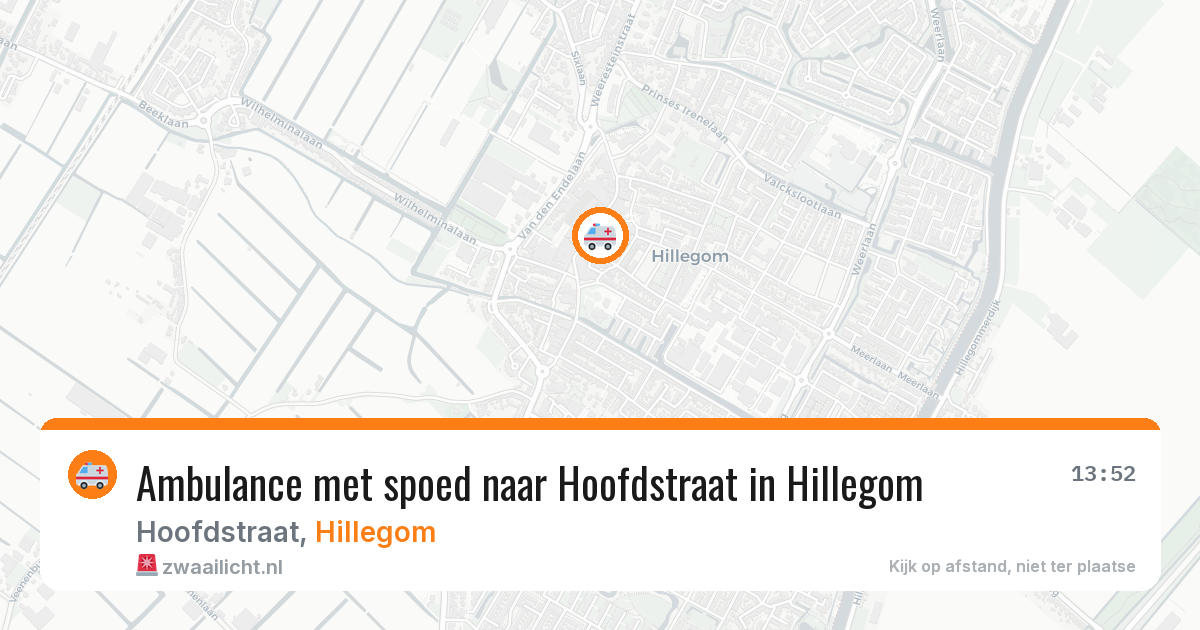Ambulance met spoed naar Hoofdstraat in Hillegom — 26 jun 2026