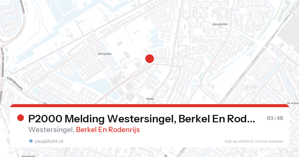 P2000 Melding Westersingel, Berkel En Rodenrijs — 7 feb 2026