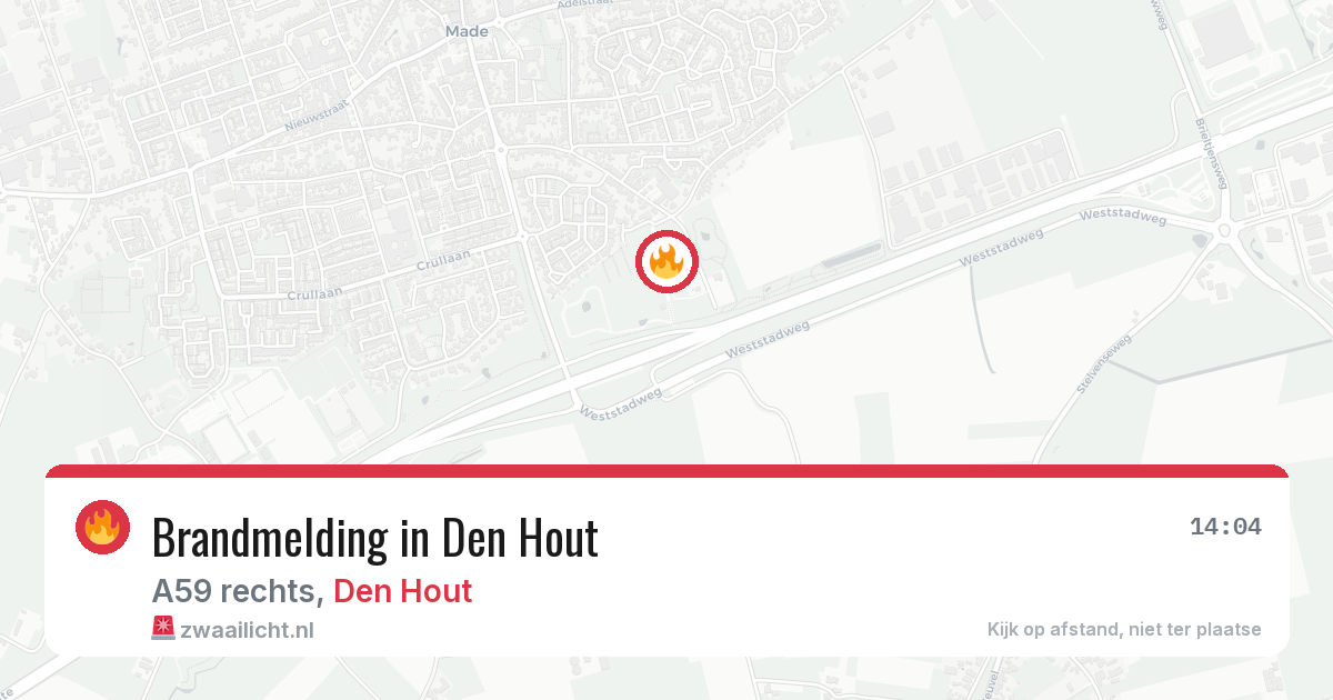 Brandmelding in Den Hout — 12 aug 2026