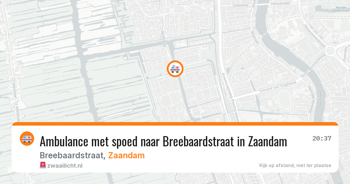 Ambulance met spoed naar Breebaardstraat in Zaandam — 25 mrt 2026