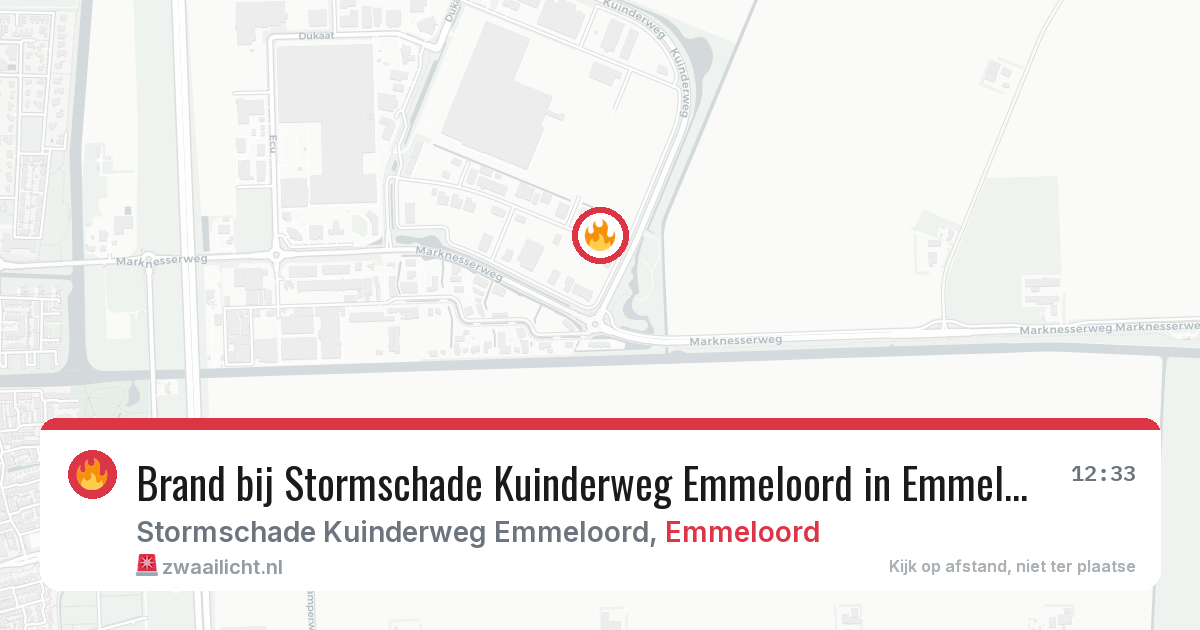Brand bij Stormschade Kuinderweg Emmeloord in Emmeloord — 21 jun 2026