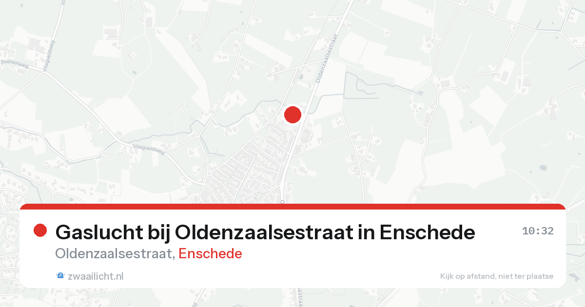 Gaslucht bij Oldenzaalsestraat in Enschede — 22 aug 2026