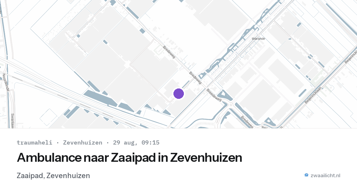 Ambulance naar Zaaipad in Zevenhuizen — 29 aug 2026
